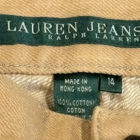 Ralph Lauren Lauren Jeans Co. Women's Vintage Floral Tan Jeans Plus Size 14 - Picture 5 of 7